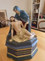 Pietà Statue J.B. 1837 bemalte Figur mit Restaurierungen