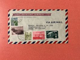 Briefumschlag Japan nach Bern 1963 mit Briefmarken
