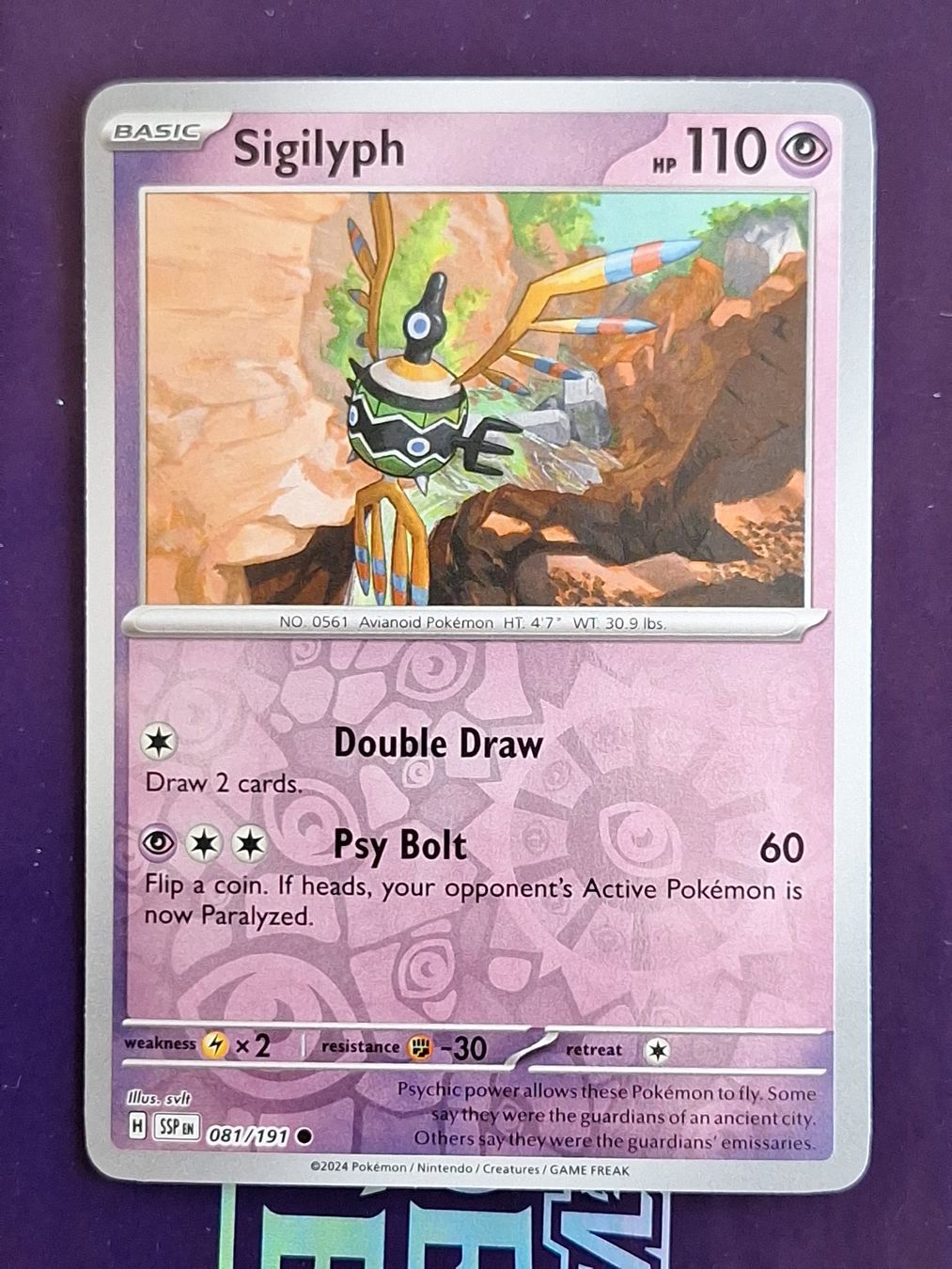 Pokémon Carte collezionabili: Sigilyph - Reverse Holo - Pokemon Surging Sparks – Usato da Altstätten SG venduto da GGsGameshop