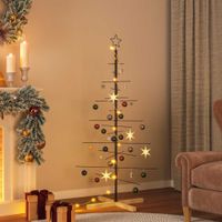 vidaXL Weihnachtsbaum Metall mit HolzstÃ¤nder Schwarz 150 cm