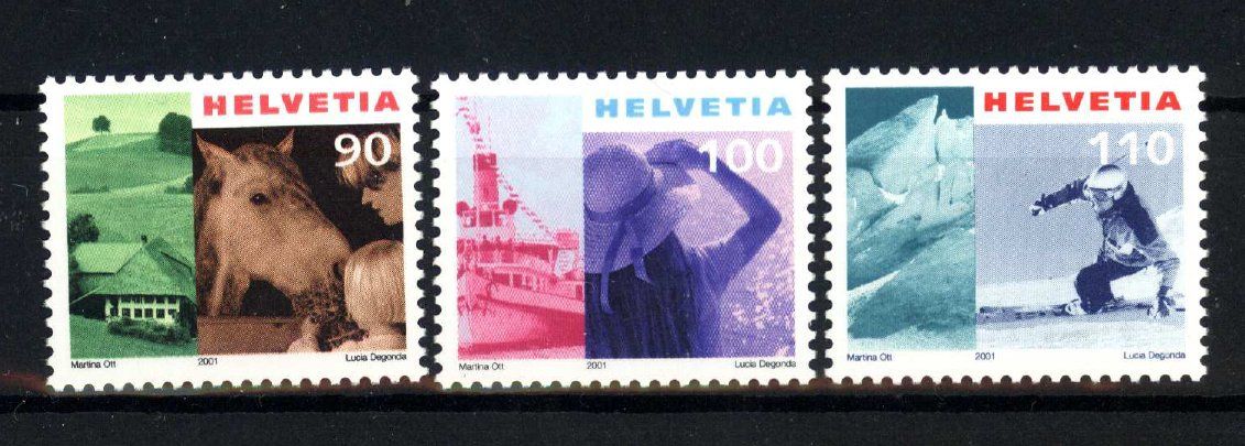 Alle Briefmarken: 2001, Dauermarken Tourismus III ** – Gebraucht aus Willisau von Vollstempel