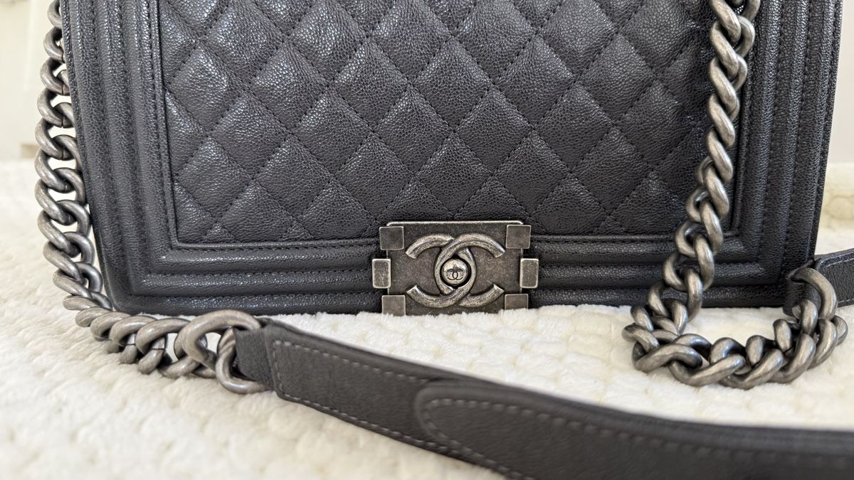 Chanel Borse da donna: CHANEL Old Boy Medium Anthrazit Caviar RHW – Usato da Henau venduto da catwoman02 3