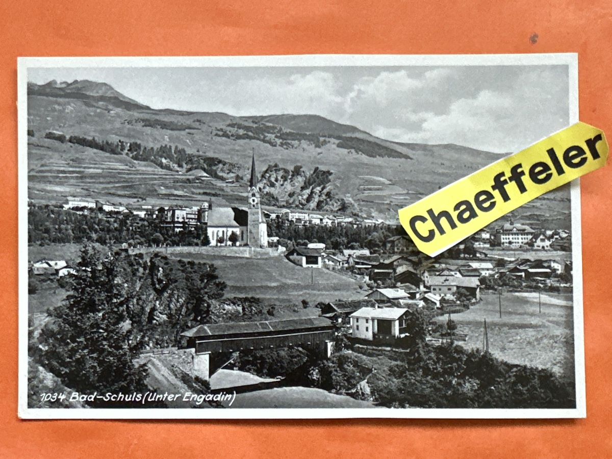 Cartoline postali: Alte Ansichtskarte Bad-Schuls, Unter-Engadin, Graubünden – Usato da Zürich venduto da Chaeffeler