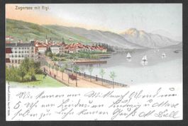 Zug und Zugersee mit Rigi Berggesicht