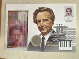 Banknotenbrief mit Münze - Schweiz