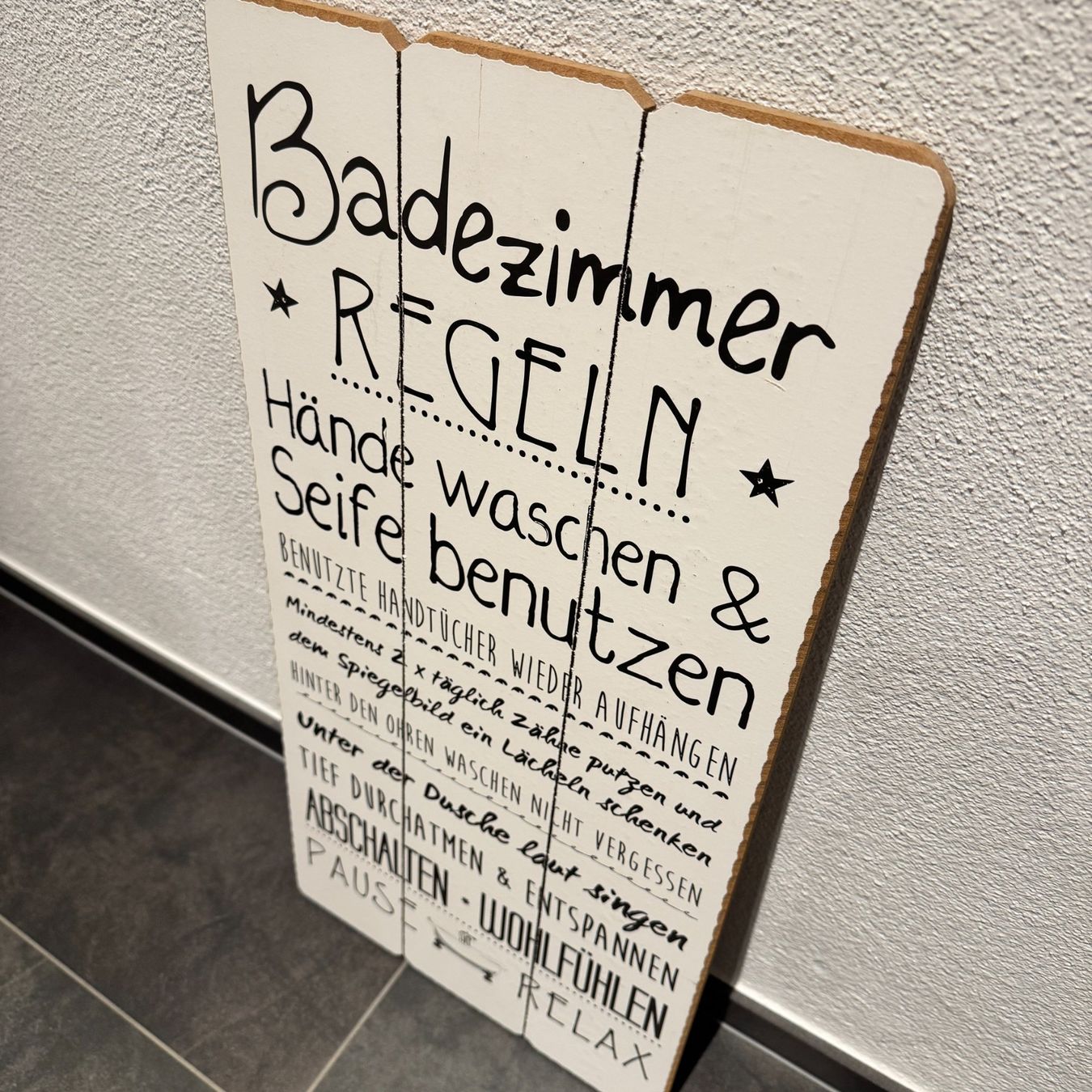 Foto & Immagini: Badezimmer Regeln Holz Bild 30 x 60 cm – Nuovo (secondo la descrizione) da Balzers venduto da dassandro 1