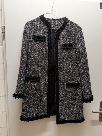 Mantel Tweed/Bouclé Schwarz-Weiss (EUR M)