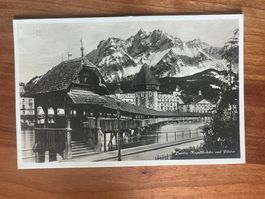 Ansichtskarte Luzern Kappelbrücke Pilatus 1926  (G28)