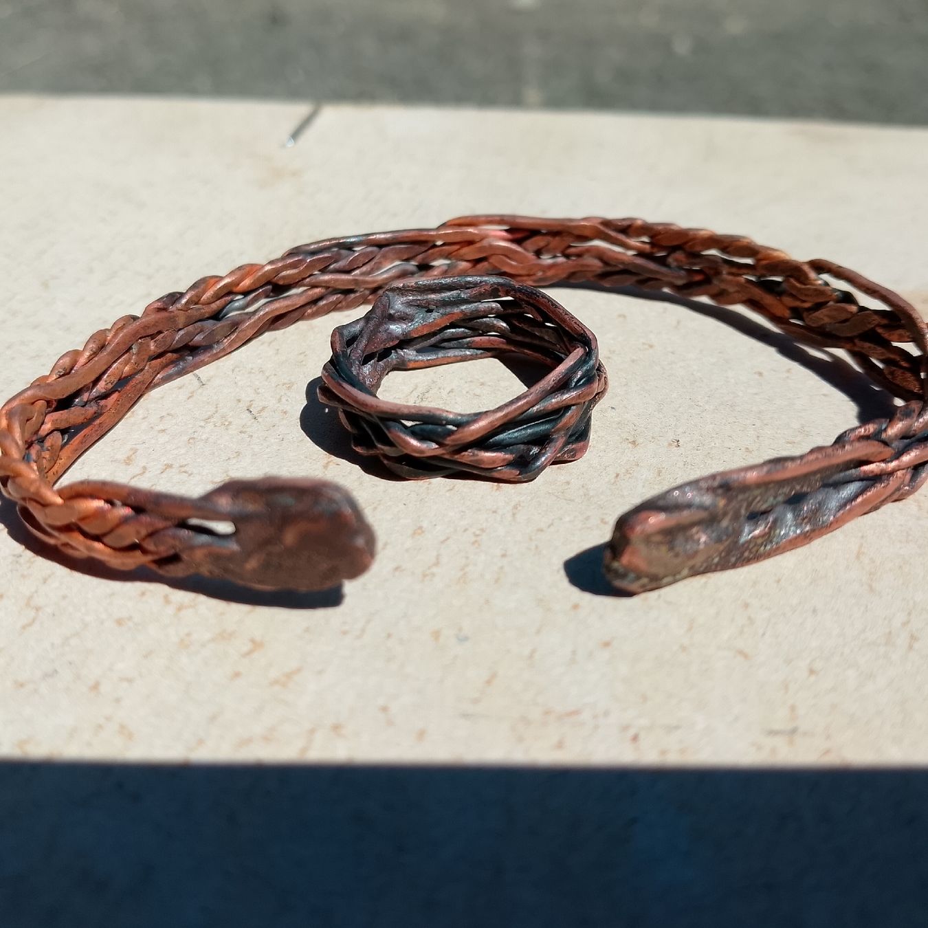 Altri gioielli: Kupfer Armreif und Ring, handgefertigt, rustikal – Nuovo (secondo la descrizione) da Luzern venduto da toenu23 2