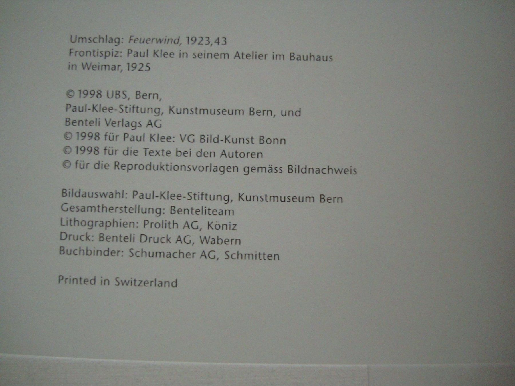 Bücher: Kunstbuch - Paul Klee - UBS 1998 – Neu (gemäss Beschreibung) aus Neuenegg von flohcante 2