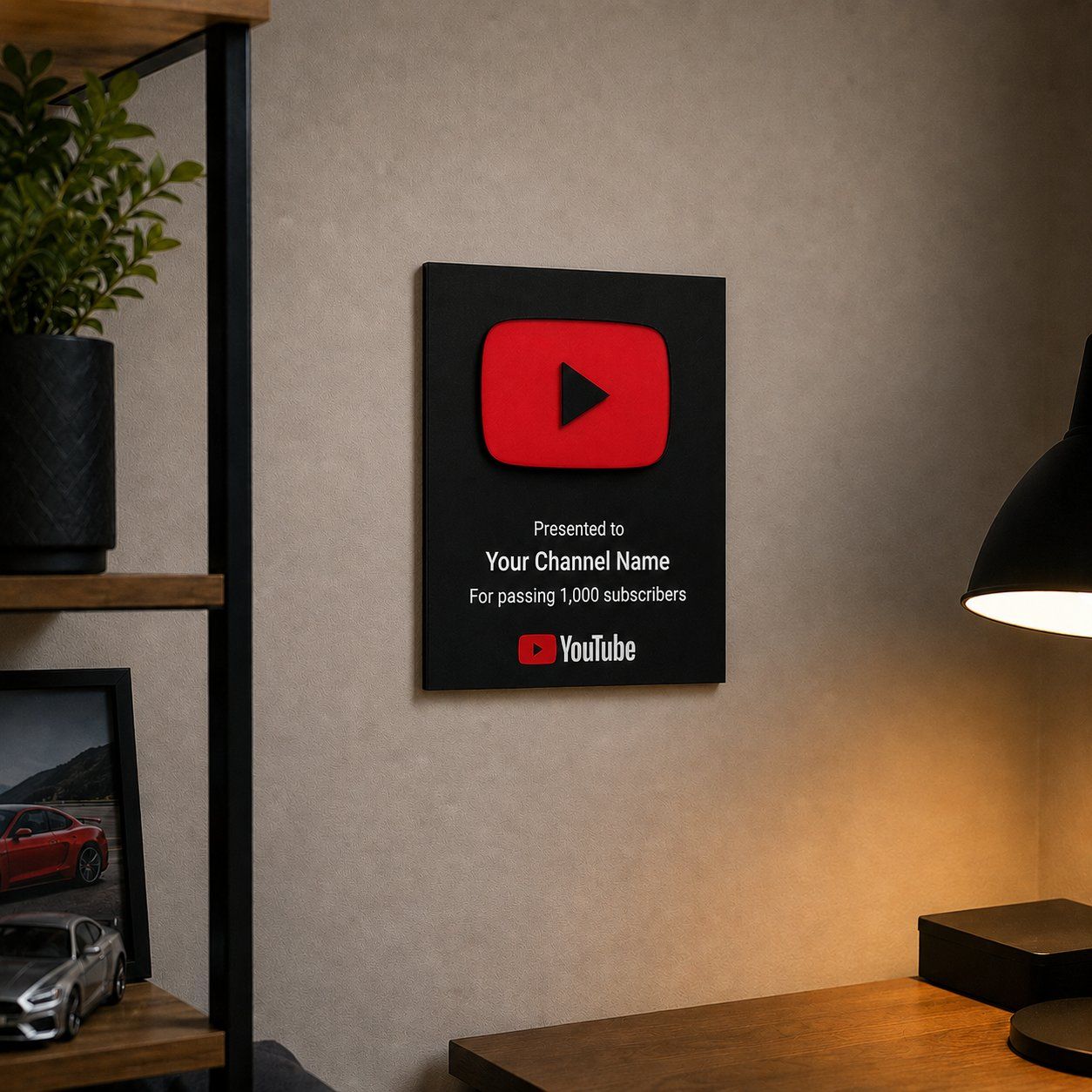 Plaketten & Abzeichen: Personalisierte YouTube-Plakette mit Wunschtext – Neu und originalverpackt aus Wald ZH von lunqdesign