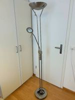 Deckenfluter mit Leselampe, dimmbar, chrom, ca. 180 cm