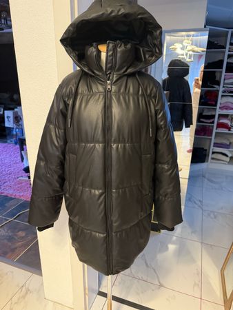 Zara Lederimitat Puffer Jacke Mantel gr XS oversized