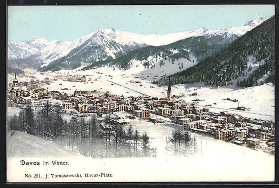 Ansichtskarten: Davos, Gesamtansicht der Ortschaft im Wi – Gebraucht aus Berlin von bartko-reher