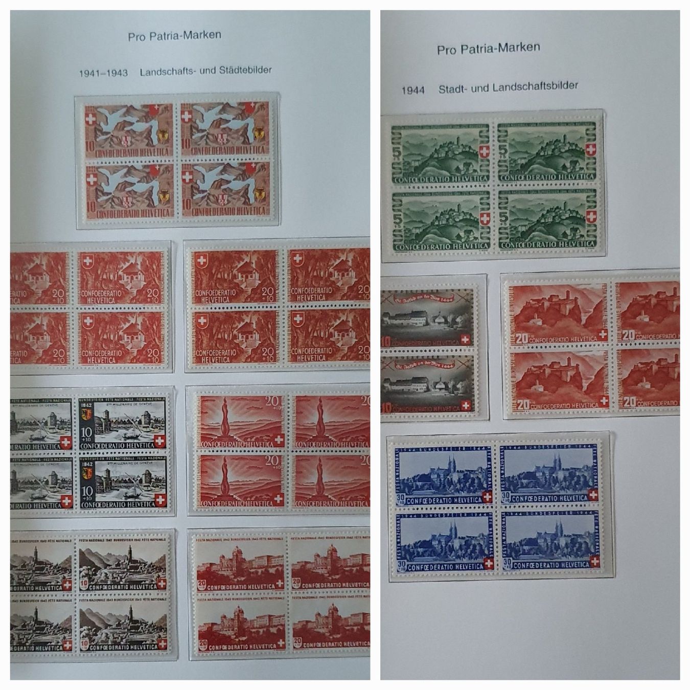 Alle Briefmarken: Pro Patria 4er Block Sammlung Postfrisch bis 2009 komplett – Gebraucht aus Kreuzlingen von Rschweiz1 1
