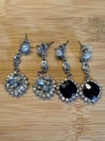 Modeschmuck - 2er Set Ohrringe schwarz und transparent