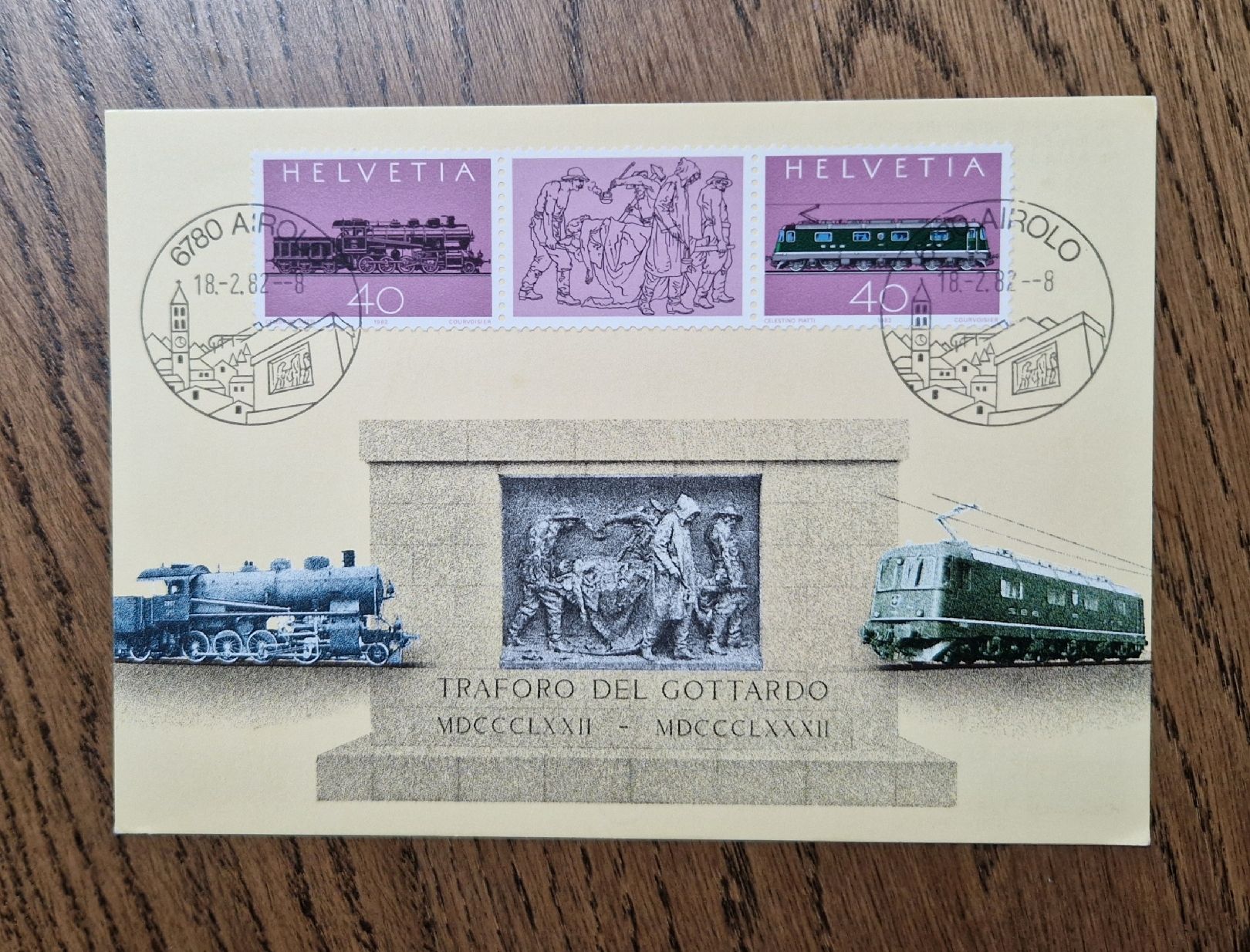 Tutti i francobolli: 100 Jahre Gotthardbahn 1982 – Usato da Ebikon venduto da Donar50