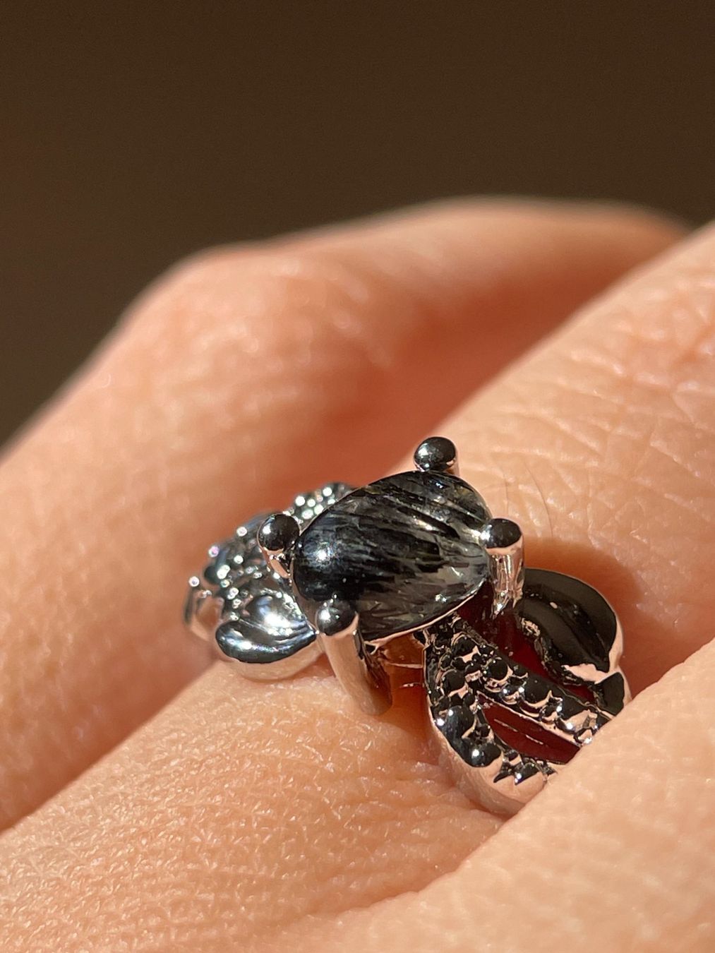 Anelli: 100 % echter schwarzer Rutilquarz-Ring – Edelsteinring. – Nuovo e nell'imballaggio originale da Schiers venduto da sisikristall 5