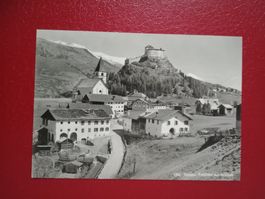 Tarasp Fontana mit Schloss Graubünden s/w Karte