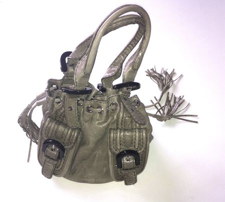 Sac Kenzo Haute Couture vintage en cuir taupe Sac de luxe