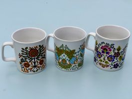 3-er Set Tassen von Kiln Craft Vintage!