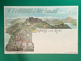 Gruss vom Rigi - Lithographie !!!