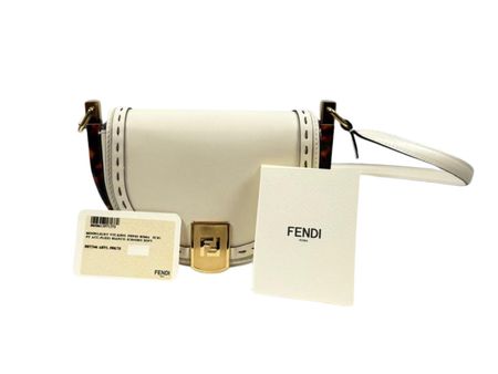 Fendi Handtasche Moonlight Leder Weiss Gold