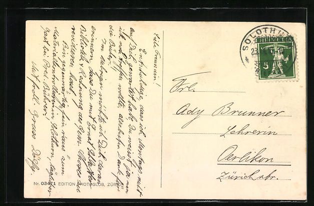 Cartes postales: Solothurn, Teilansicht mit St. Ursuskirc – D'occasion à Berlin par bartko-reher 1