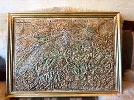 Reliefkarte Schweiz von Eduard Beck in Bern, 1872