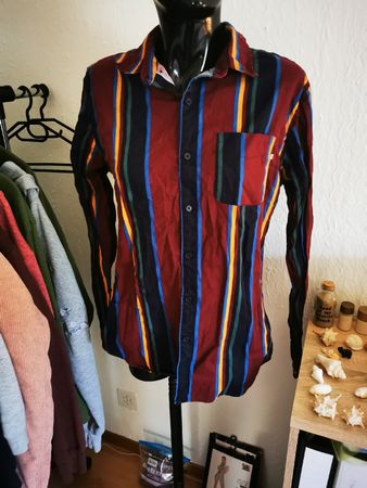 Brunswick Hemd, Gr. M, Slim Fit, bordeaux gestreift, Top!