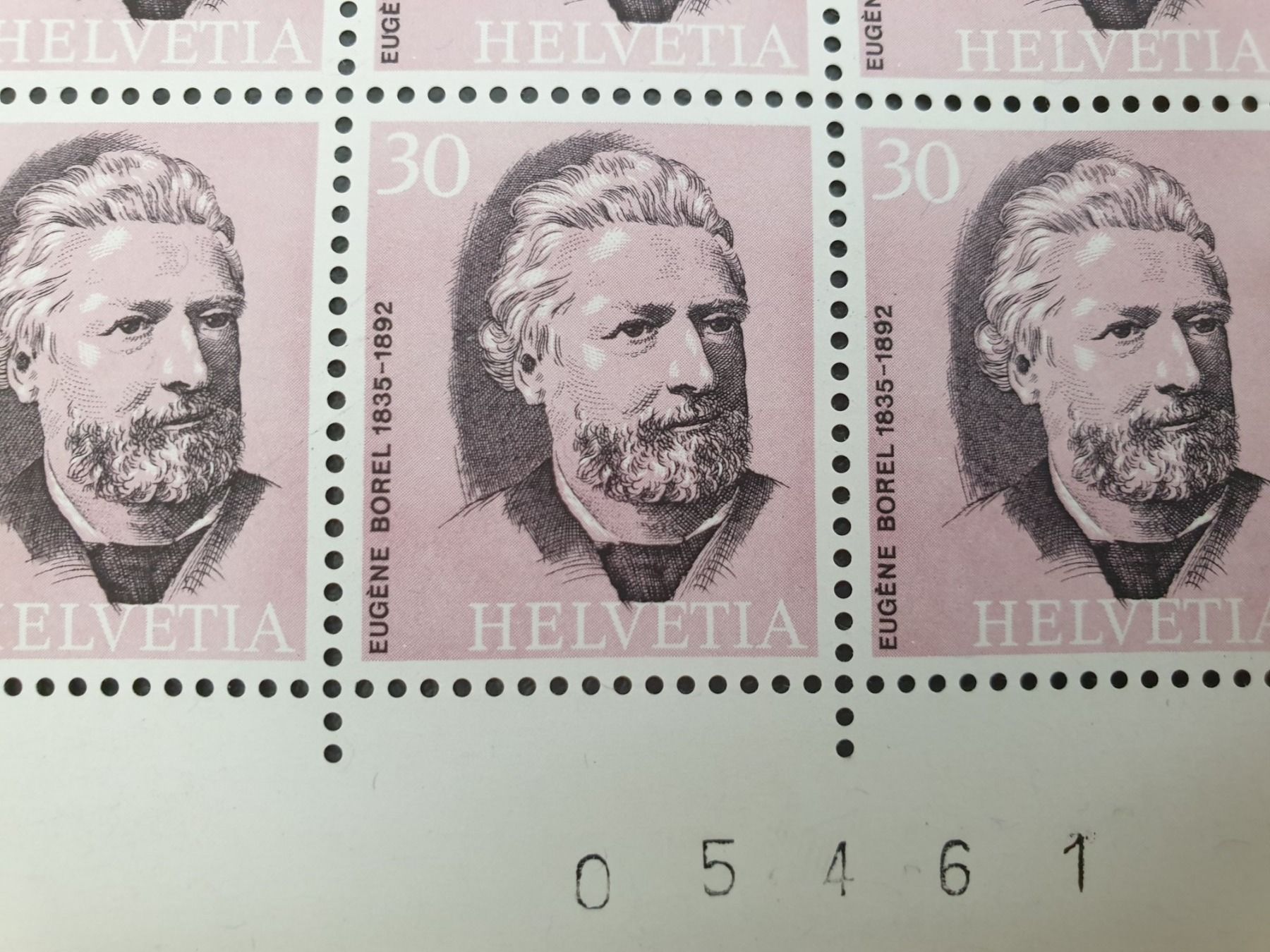 Alle Briefmarken: Eugene Borel 1835 - 1892 Briefmarkenbogen postfrisch – Neu (gemäss Beschreibung) aus Frauenfeld von Kasico 2