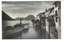Gandria (TI) Luganersee - Dampfschiff - Raddampfer - 1907