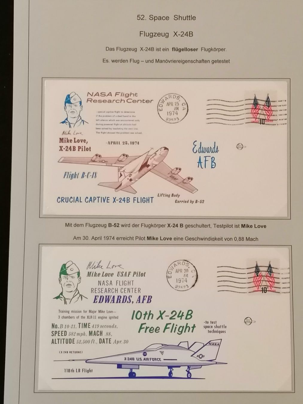 Tutti i francobolli: Space Shuttle Enterprise und Columbia Briefe ud Briefmarken – Usato da Wangen an der Aare venduto da Ute 2
