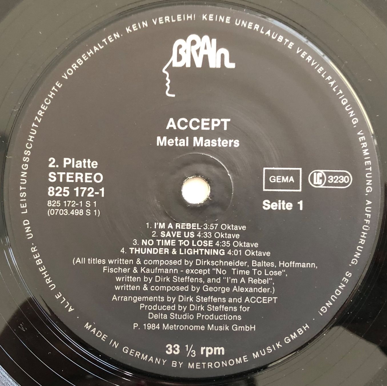 Schallplatten: ACCEPT - METAL MASTERS – Gebraucht aus Poliez-Pittet von Newtown-Records 3