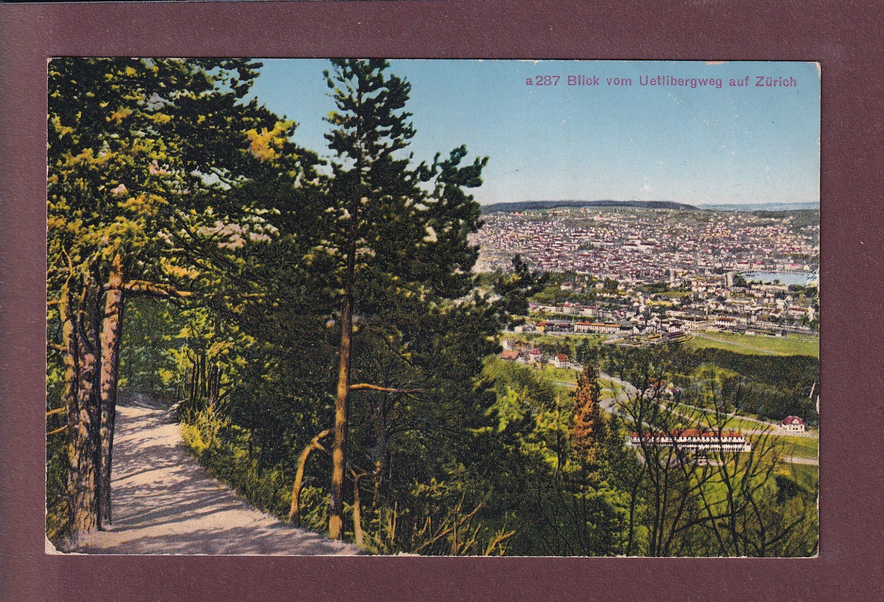 Cartoline postali: UETLIBERG - Zürich - 1927 – Usato da Pully venduto da nicecards