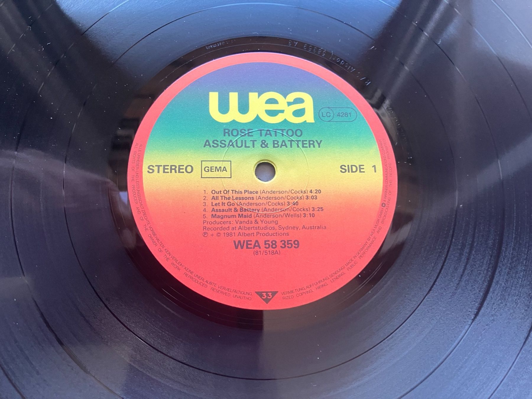 Dischi in vinile: Rose Tattoo – Usato da Aarwangen venduto da Jukebox3 5