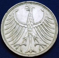 5 Deutsche Mark, Silberadler. Jg. 1973