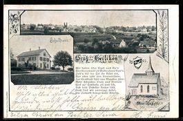 AK Gerlikon, Schulhaus, Alte Kapelle, Gesamtansicht