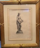 Stampa raffigurante una statua neoclassica di Saffo
