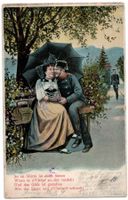 Militärische romantische Grusskarte, gelaufen 1905 Feldpost