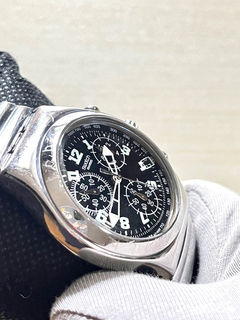 Swatch Orologi: Swatch Irony Chronograph Uhr, Vintage Look – Usato da Grenchen venduto da chththl 3