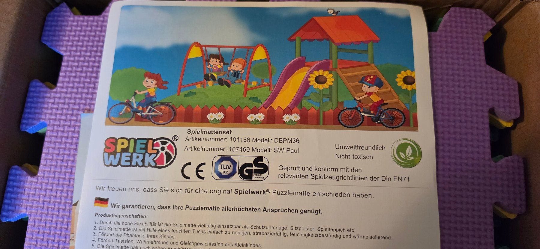 Tappeto da gioco: Spielwerk Puzzelmatte, 36 Einzelteile – Nuovo (secondo la descrizione) da Courgevaux venduto da Tamoil 1