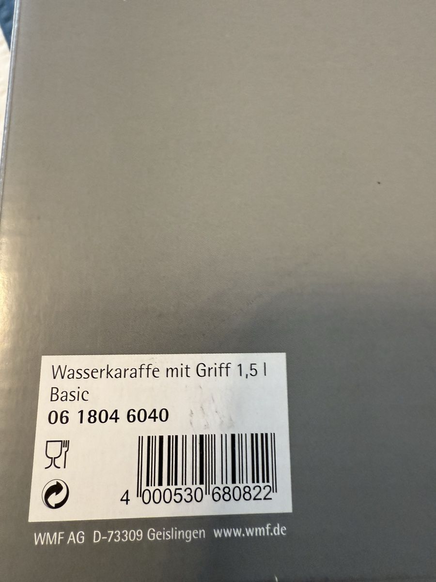 WMF Caraffe: NEU***WMF WASSERKARAFFE mit GRIFF*** – Nuovo e nell'imballaggio originale da Zürich venduto da Ceca52 3