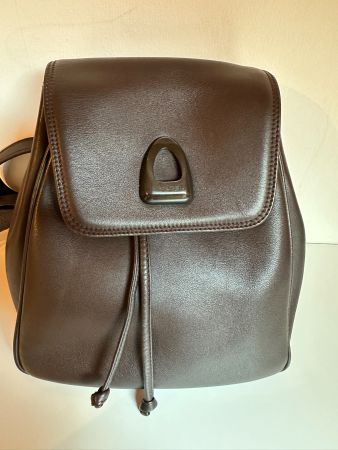 Sac à dos Lancel Vintage en cuir véritable marron chocolat.