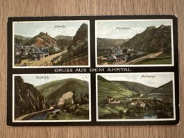 Alte Postkarte "Gruss aus dem Ahrtal", 4 Ansichten, 1910!
