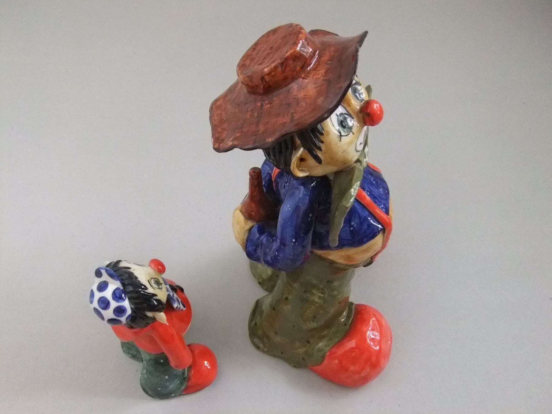 Statuette: Fayence Keramik Clowns - Jakob Haas – Usato da Esslingen venduto da eintagammeer 3