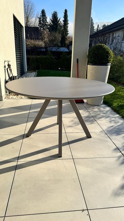 HUNN GRANADA Gartentisch Rund 130cm taupe mit Garantie Kaufen auf