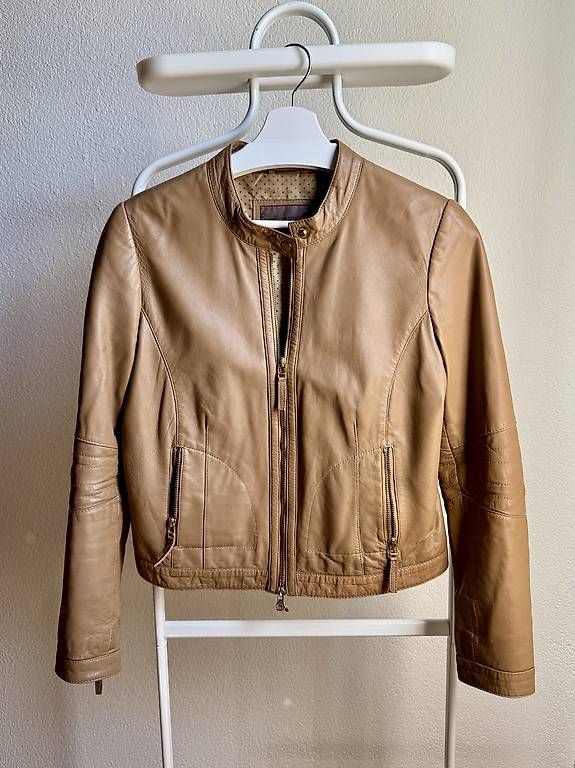 Giacche: Lederjacke beige, Grösse 36, Cortefiel – Usato da Biel/Bienne venduto da l.v.ds 2