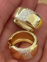 Luxus Elegante Creolen Ohrschmuck Ohrstecker Farbe Gold