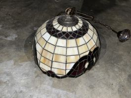Hängelampe Tiffany Stil Glas Metall 